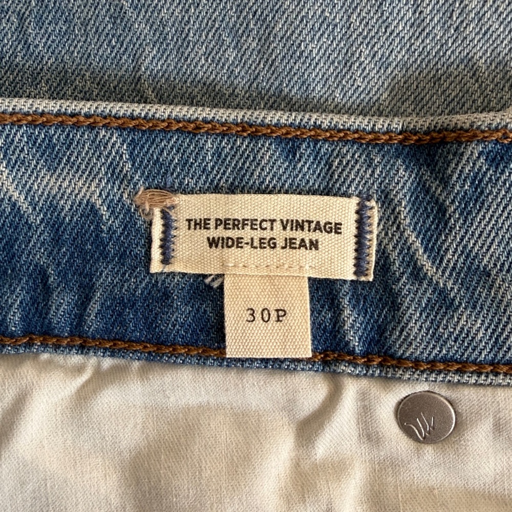 Madewell The Perfect Vintage Wide‎ Leg Jean Size 30P Blue Denim - Picture 9 of 13